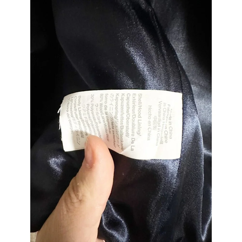J. Crew Womens Swing Coat Italian Stadium Cloth‎ Wool Full Zip Lined Navy Small - Picture 6 of 7